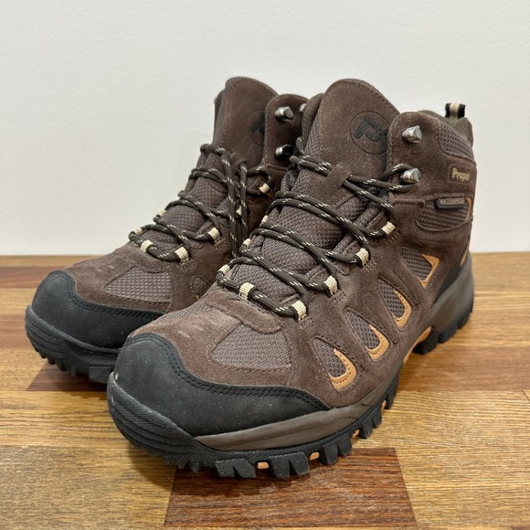 Propet Mens Boots 12 Brown Leather Waterproof Work Wear Outdoor Hiking Lace‎ Up - Picture 4 of 10